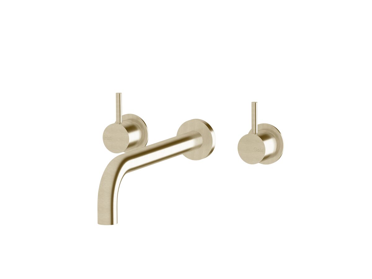 reece Sussex Scala 25mm Wall Basin Set Curved 250mm LUX PVD Brushed Platinum Gold (6 Star)