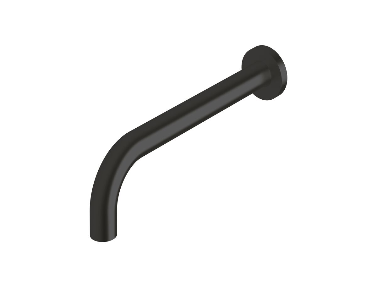 reece Sussex Scala 25mm Wall Outlet Curved 200mm LUX PVD Matte Opium Black (6 Star)