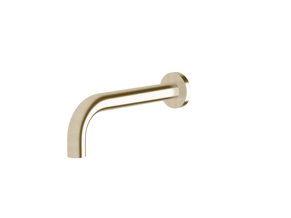 reece Sussex Scala 25mm Wall Outlet Curved 250mm LUX PVD Brushed Platinum Gold (6 Star)