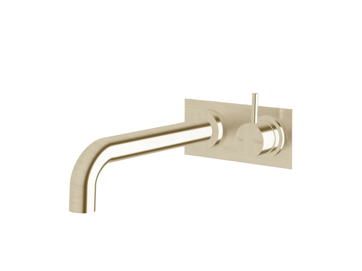 reece Sussex Scala 32mm Curved Bath Mixer Tap Outlet System Right Hand 250mm Outlet LUX PVD Brushed Platinum Gold