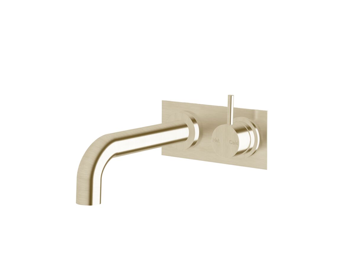 reece Sussex Scala 32mm Curved Bath Mixer Tap Outlet System Right Hight 200mm Outlet LUX PVD Brushed Platinum Gold