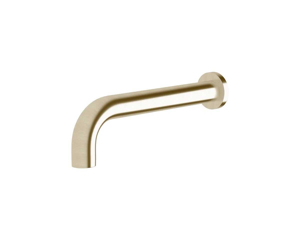 reece Sussex Scala 32mm Curved Bath Outlet 250mm LUX PVD Brushed Platinum Gold