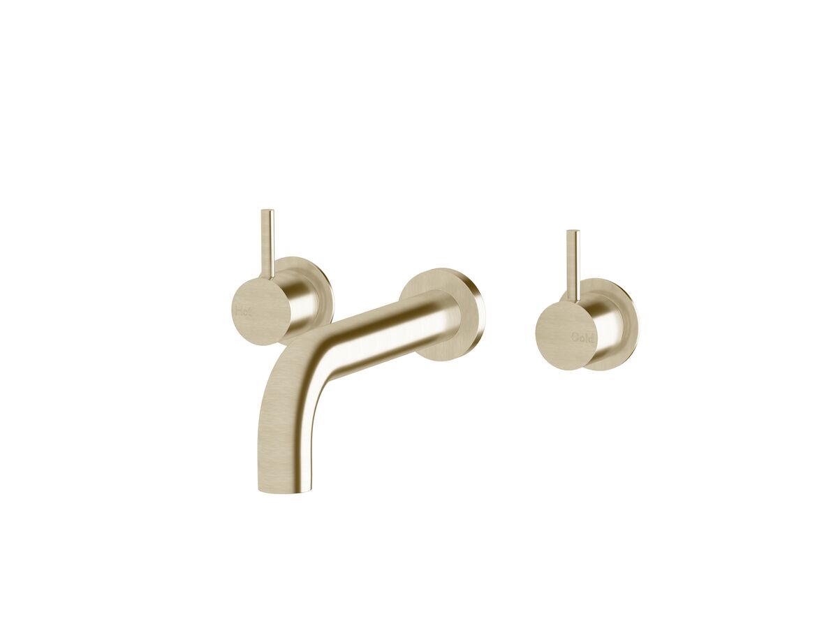reece Sussex Scala 32mm Wall Basin Set Curved 200mm LUX PVD Brushed Platinum Gold (6 Star)