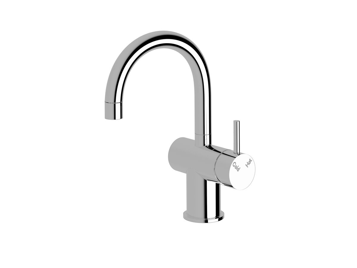 reece Sussex Scala Basin / Sink Mixer Tap Small Curved Left Hand Chrome (4 Star)