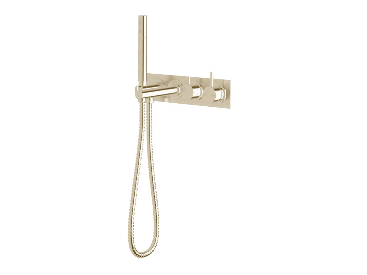 reece Sussex Scala Bath Mixer Tap / Diverter System 160mm Outlet Right Hand Operation with Handshower LUX PVD Brushed Platinum Gold (3 Star)