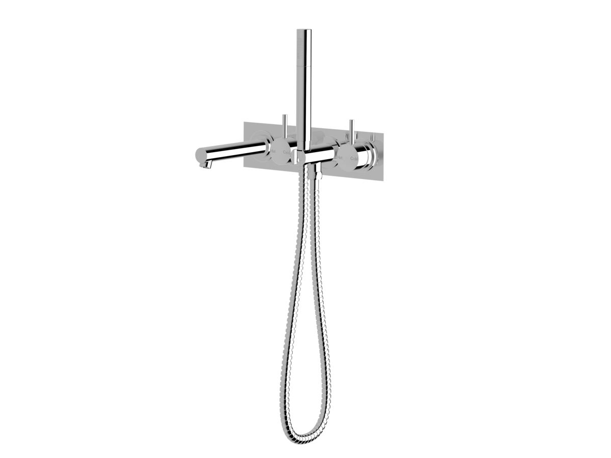 reece Sussex Scala Bath Mixer Tap System Straight 160mm Outlet Right Hand Operation with Handshower Chrome (3 Star)