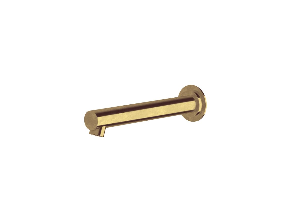reece Sussex Scala Bath Wall Outlet 200mm Living Tumbled Brass