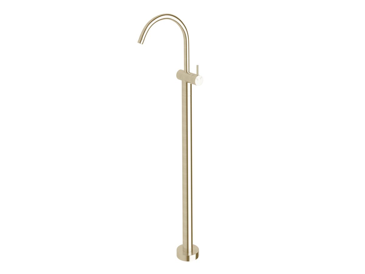 reece Sussex Scala Floor Mounted Bath Mixer Tap Curved Outlet Trimset LUX PVD Brushed Platinum Gold
