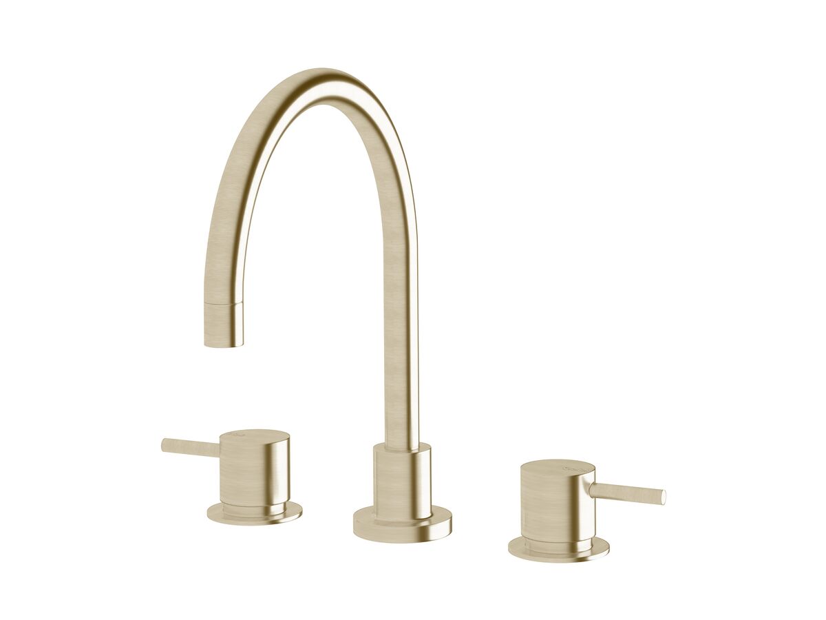 reece Sussex Scala Hob Sink Set Curved LUX PVD Brushed Platinum Gold (3 Star)