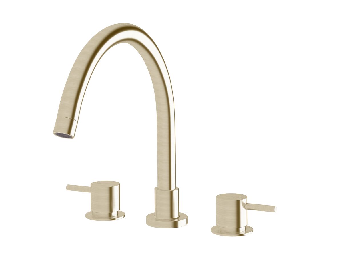 reece Sussex Scala Hob Spa Set Curved LUX PVD Brushed Platinum Gold