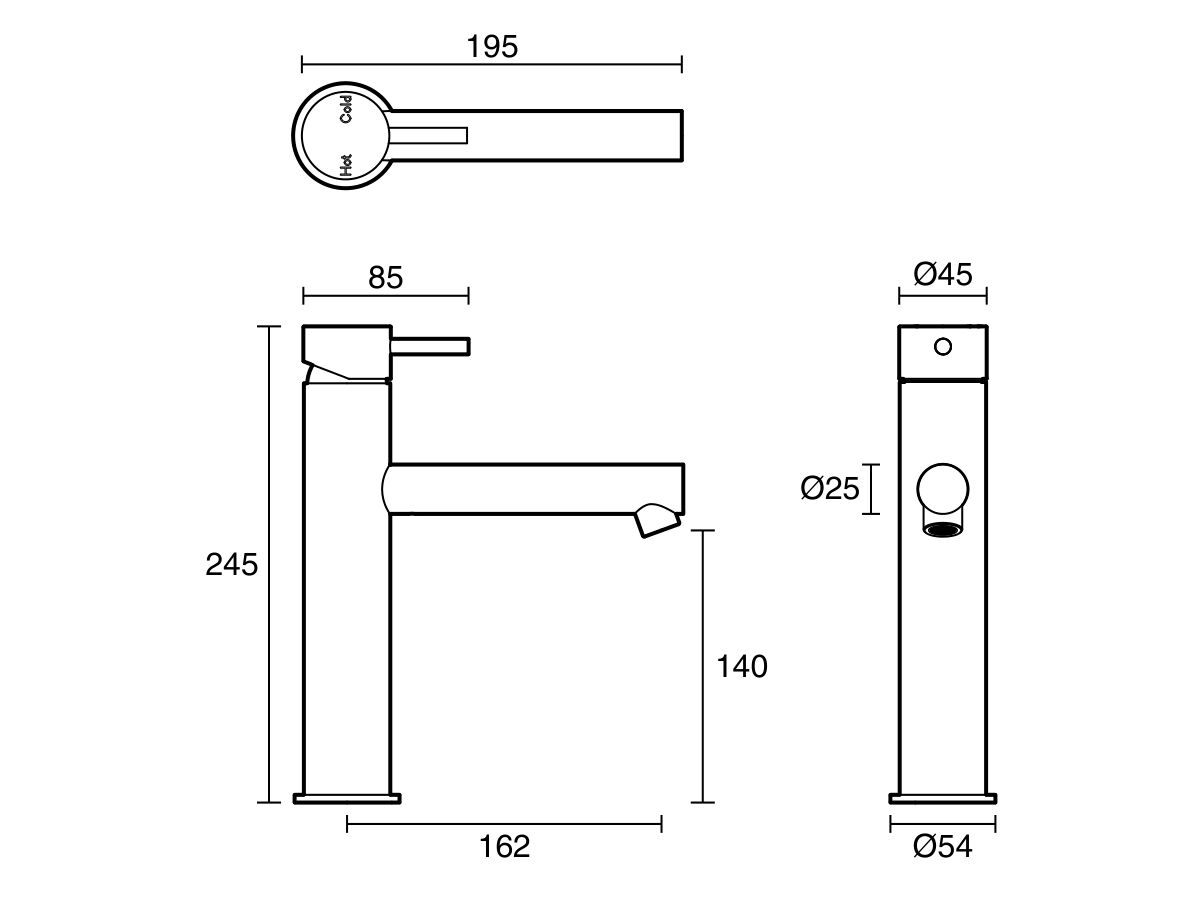 Reece Sussex Scala Medium Basin Mixer Tap With 150mm Outlet Chrome (5 Star)