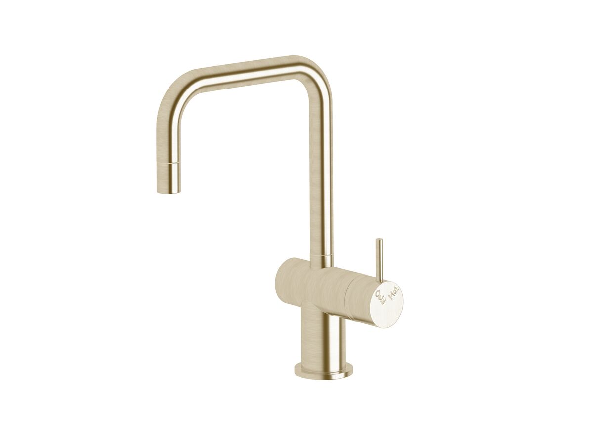 reece Sussex Scala Mini Basin / Sink Mixer Tap Small Square Spout Right Hand LUX PVD Brushed Platinum Gold (5 Star)