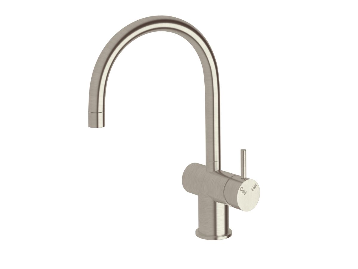 reece Sussex Scala Mini Sink Mixer Tap Large Curved Spout Right Hand LUX PVD Brushed Oyster Nickel (5 Star)
