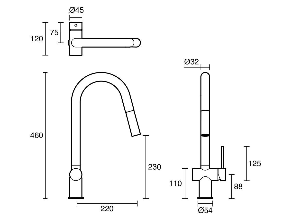 Reece Sussex Scala Pullout Sink Mixer Tap Chrome (4 Star)