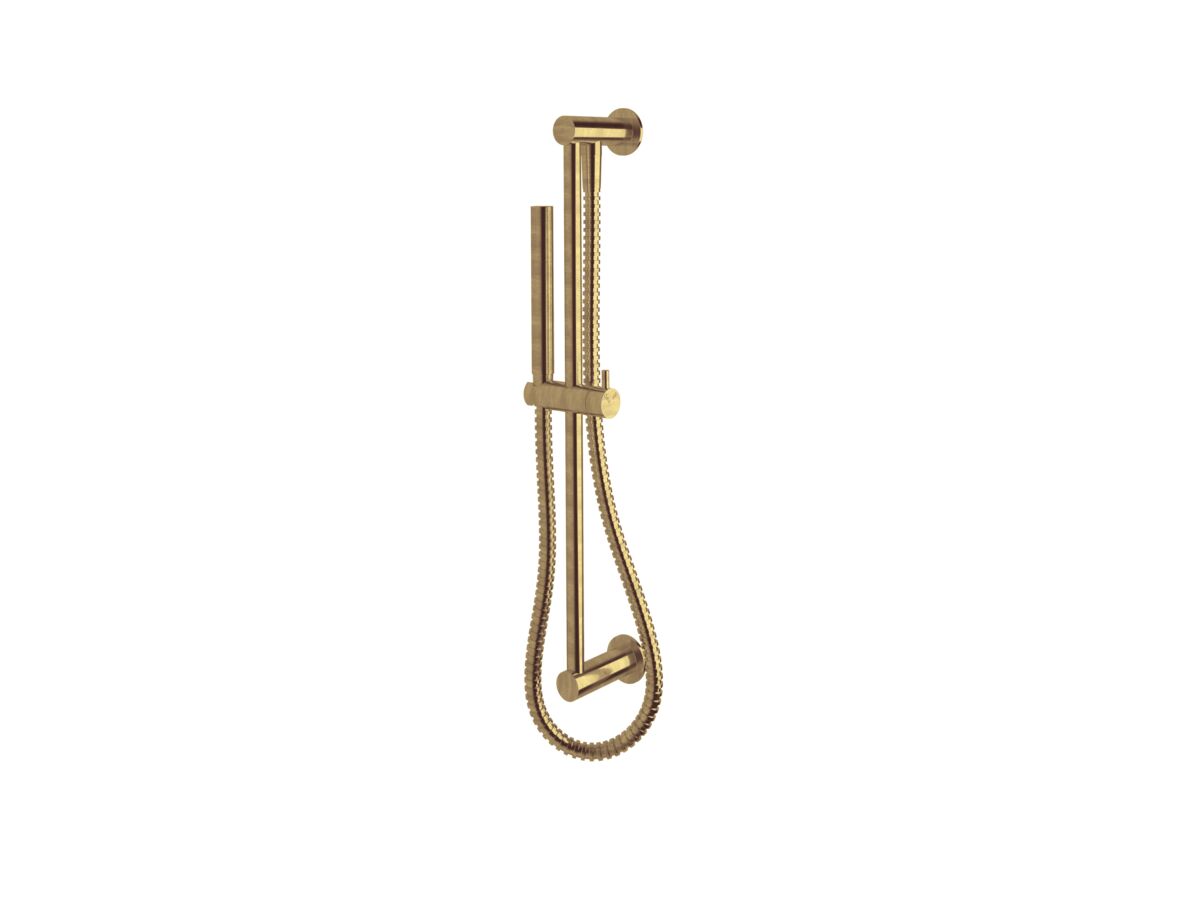 reece Sussex Scala Single Rail Shower with Top Rail Water Inlet Living Tumbled Brass (3 Star)