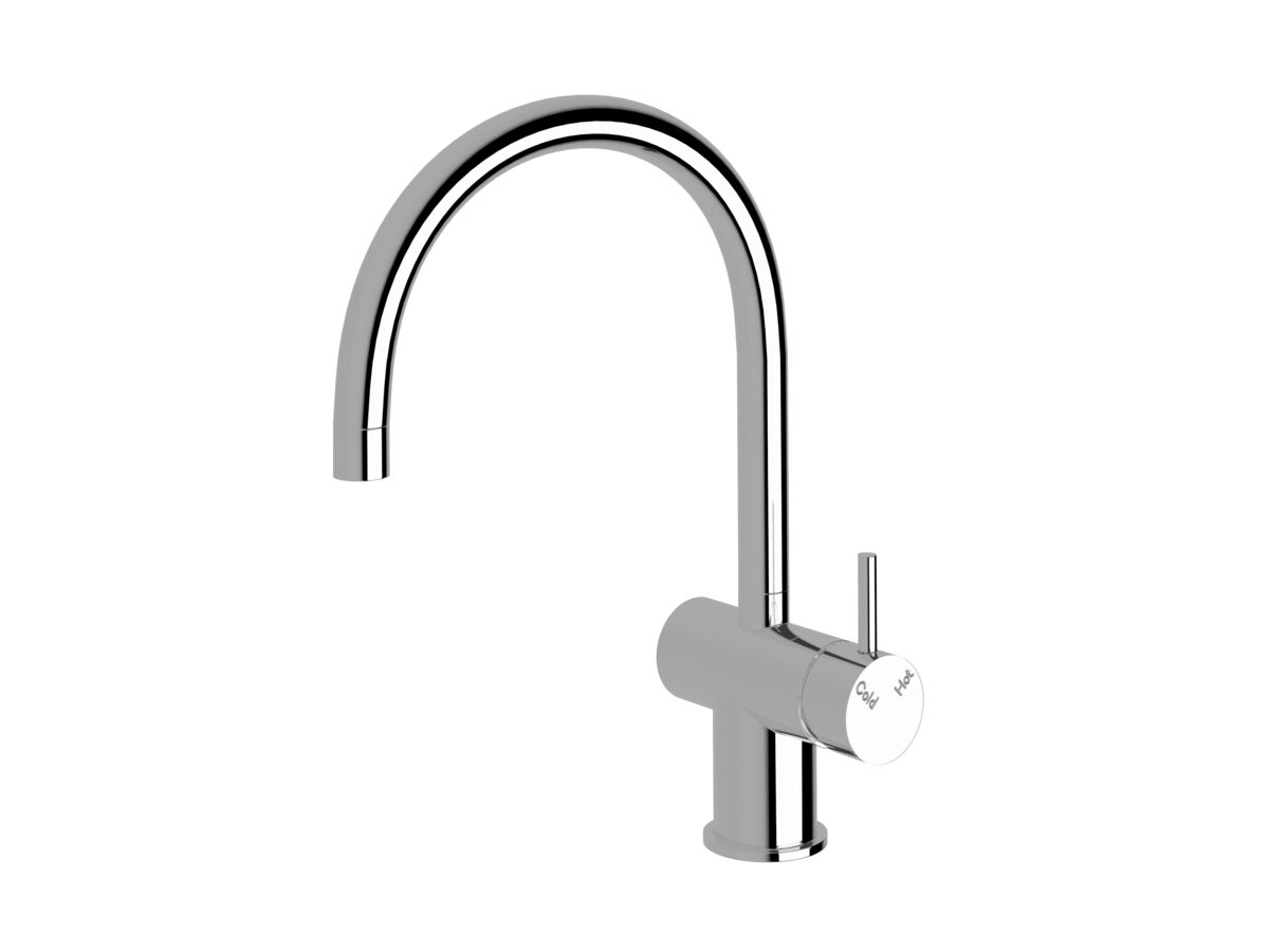 reece Sussex Scala Sink Mixer Tap Large Curved Left Hand Chrome (4 Star)