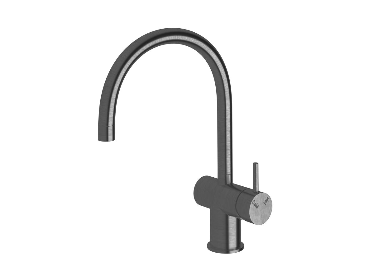 reece Sussex Scala Sink Mixer Tap Large Curved Spout Right Hand LUX PVD Brushed Smoked Gunmetal (4 Star)