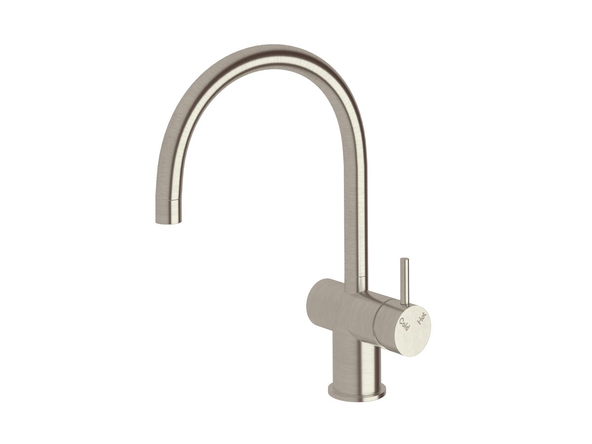 reece Sussex Scala Sink Mixer Tap Large Curved Spout Right Hand LUX PVD Brushed Oyster Nickel (4 Star)