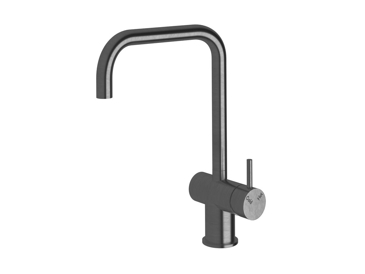reece Sussex Scala Sink Mixer Tap Large Square Spout Right Hand LUX PVD Brushed Smoked Gunmetal (4 Star)