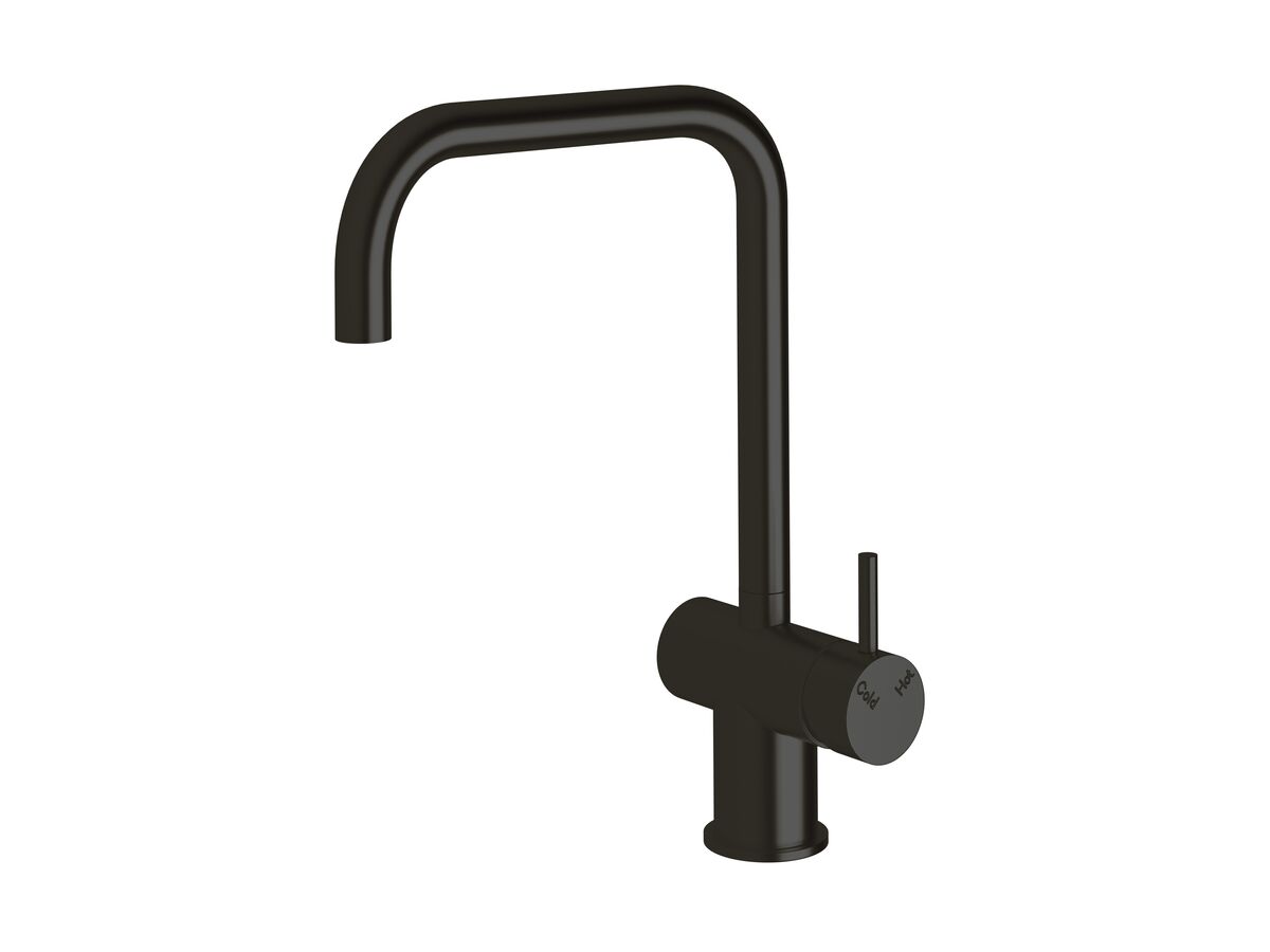 reece Sussex Scala Sink Mixer Tap Large Square Spout Right Hand LUX PVD Matte Opium Black (4 Star)