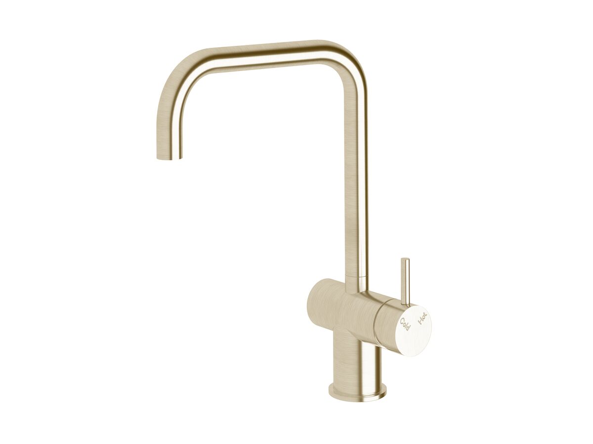 reece Sussex Scala Sink Mixer Tap Large Square Spout Right Hand LUX PVD Brushed Platinum Gold (4 Star)