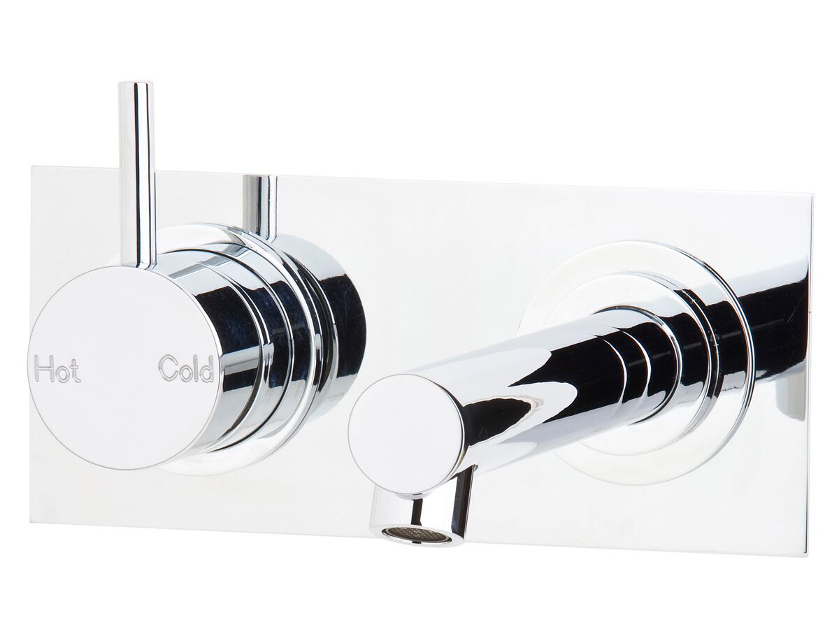 reece Sussex Scala Straight Wall Basin Mixer Tap System Left Hand Mixer Tap 250mm Outlet Chrome (6 Star)