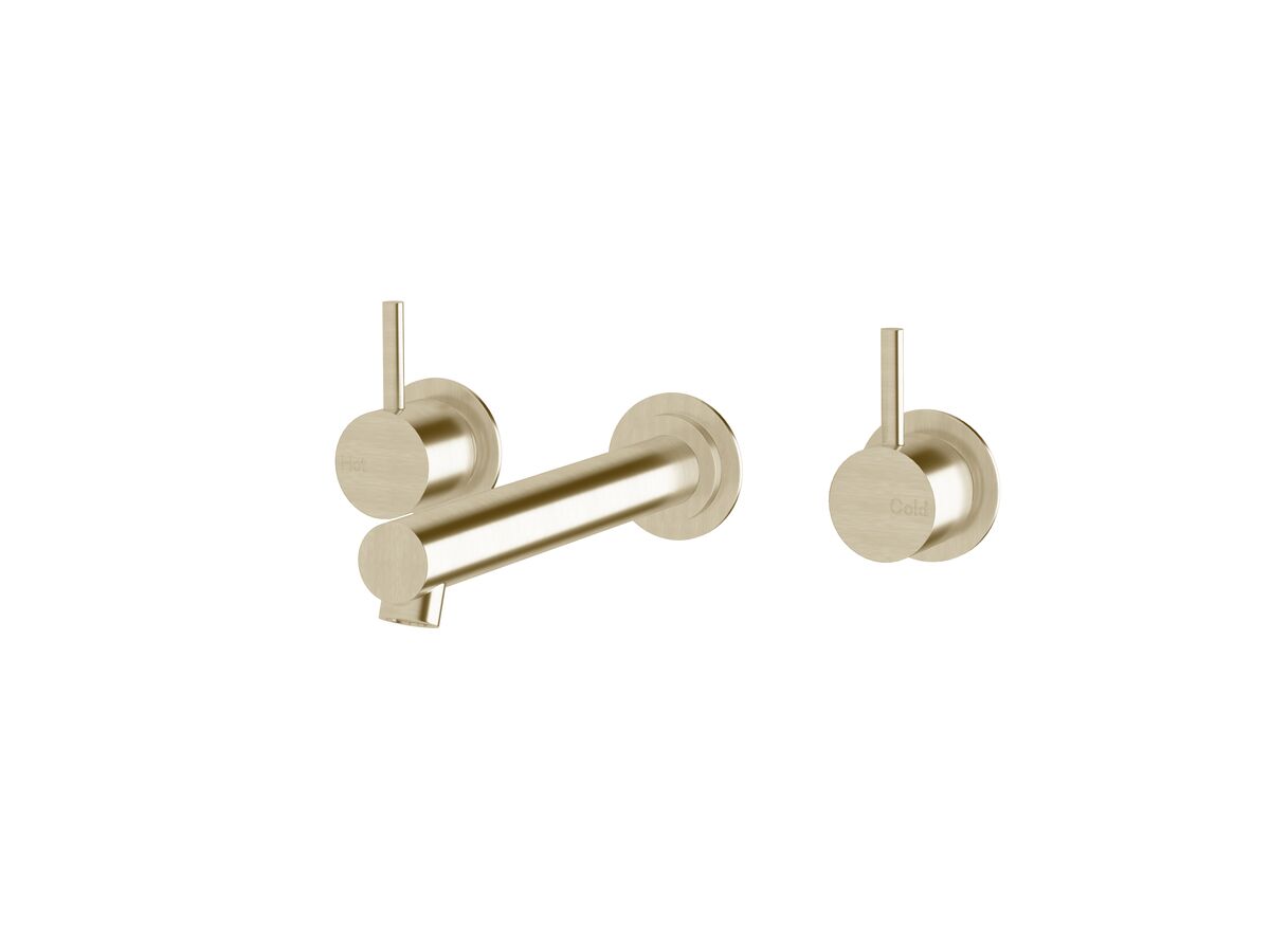 reece Sussex Scala Straight Wall Basin Set with 200mm Outlet LUX PVD Brushed Platinum Gold (5 Star)