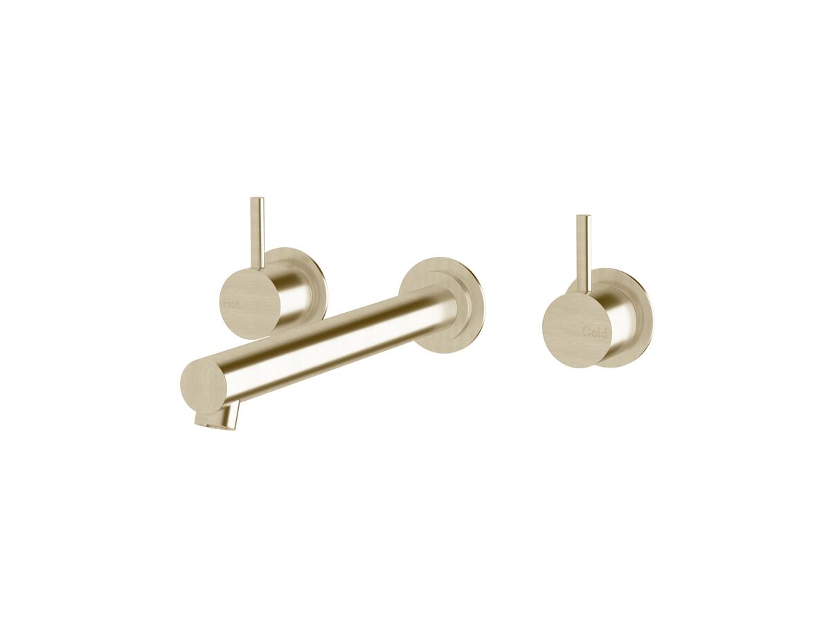 reece Sussex Scala Straight Wall Basin Set with 250mm Outlet LUX PVD Brushed Platinum Gold (5 Star)