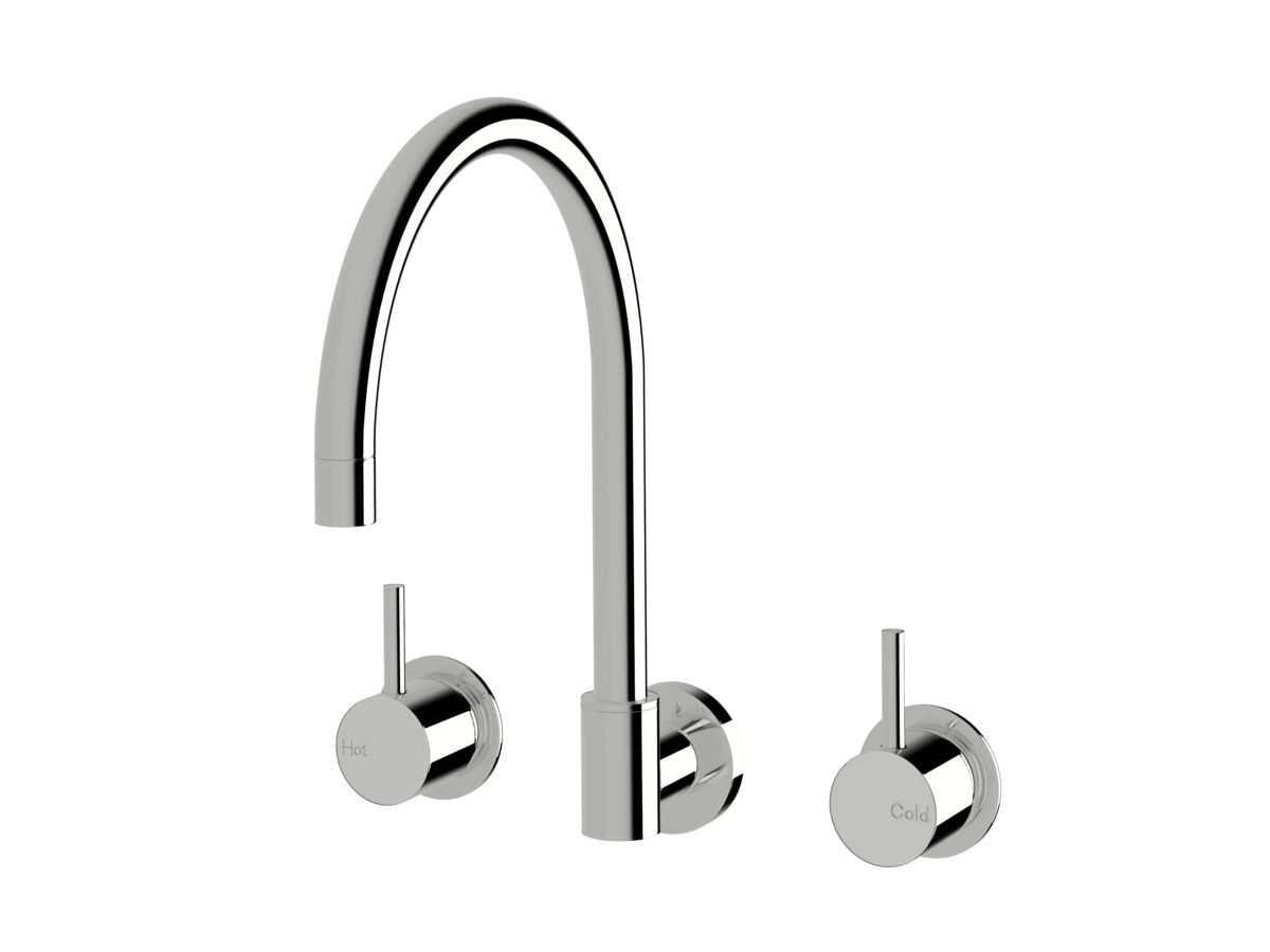 reece Sussex Scala Wall Sink Set Curved Chrome (3 Star)