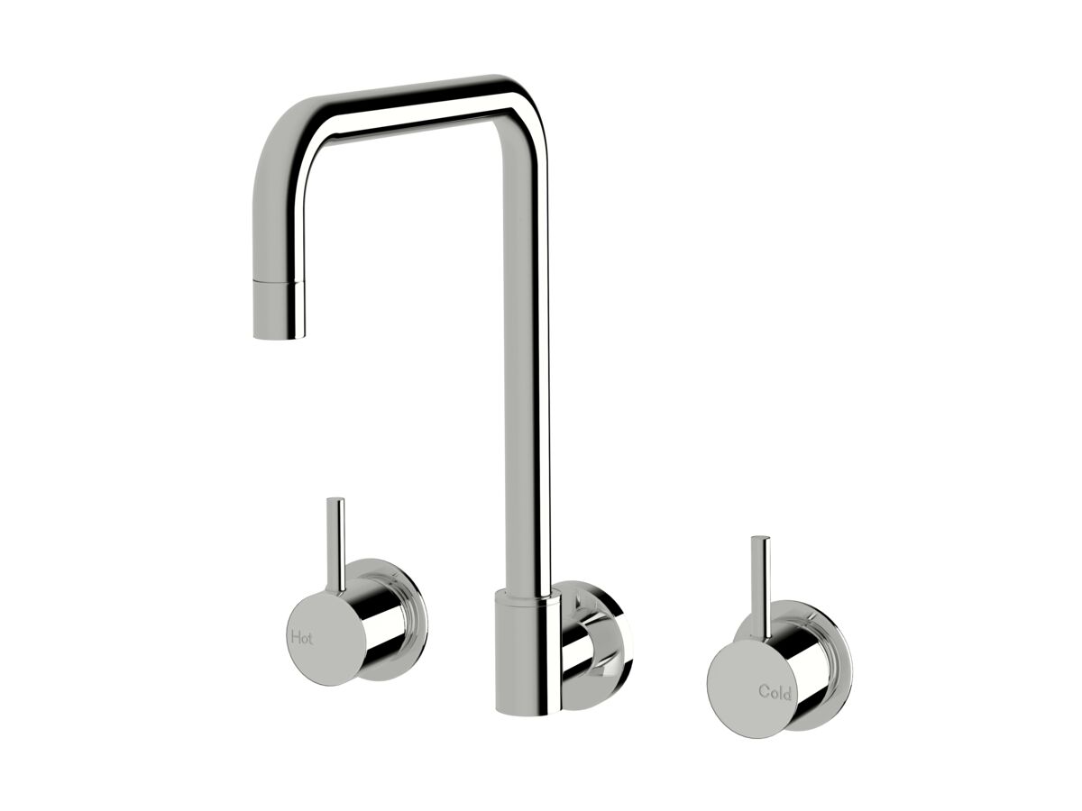 reece Sussex Scala Wall Sink Set Square Chrome (3 Star)