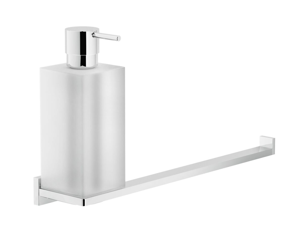 reece Teknobili Solido Wall Mount Soap Dispenser with Towel Rail Chrome
