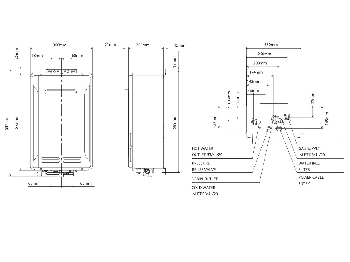 Reece Thermann C7 26L Natural Gas 60 Degree Continuous Flow Hot Water System