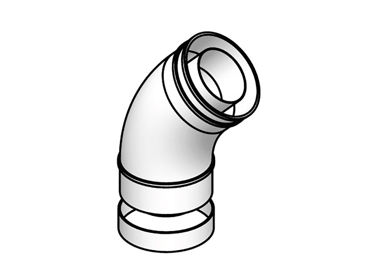 Reece Thermann Commercial 28 Flue Elbow 45 Degree 80/125