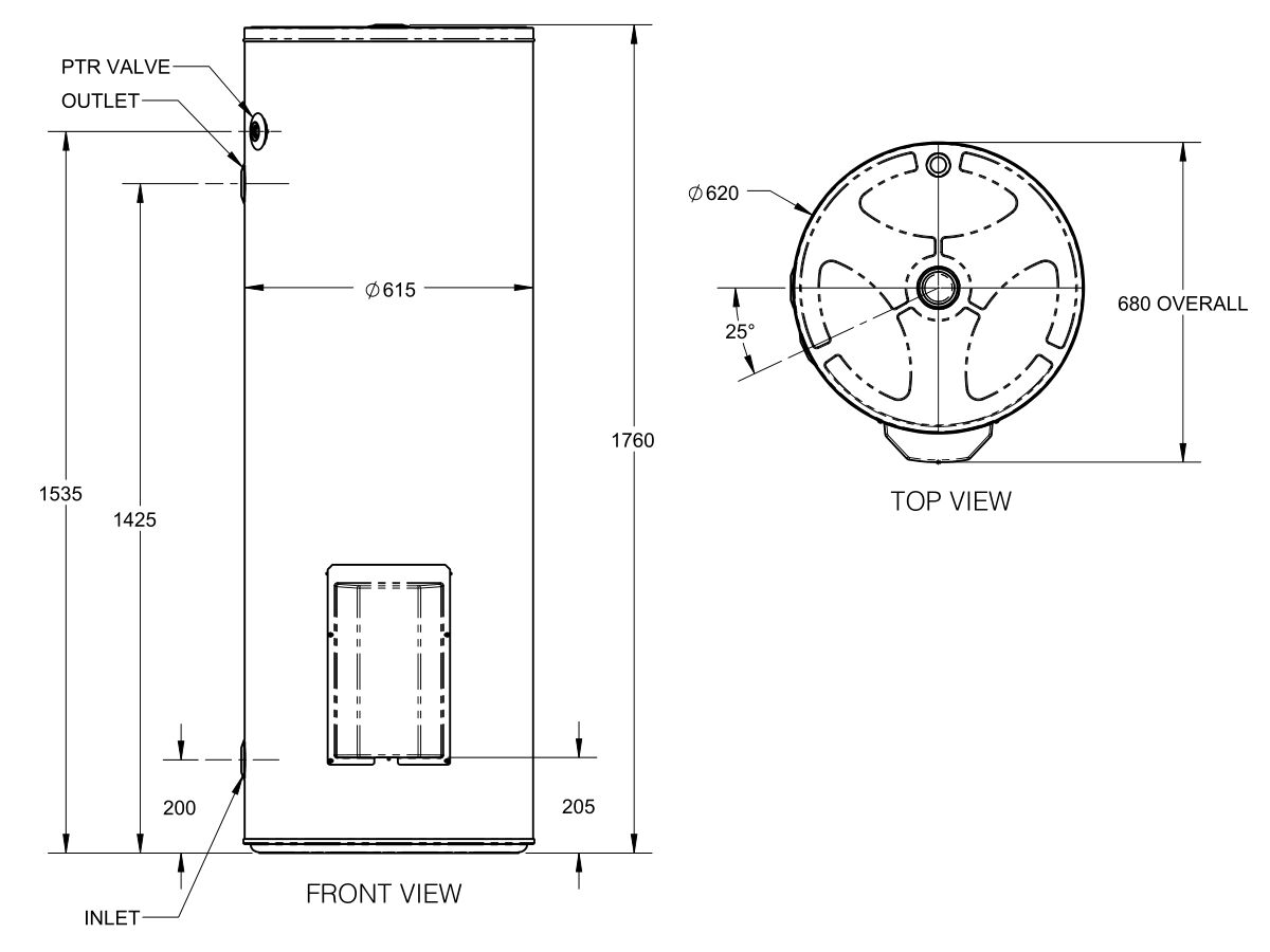 Reece Thermann Commercial Electric Hot Water Unit 315L 6X3.6kW