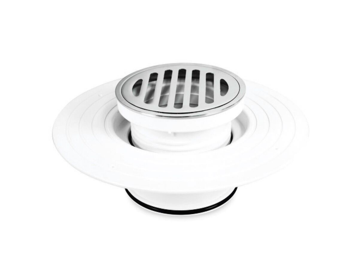 reece Twist Top Recessed Brass Grate Round RRJ Chrome 100mm x 100mm