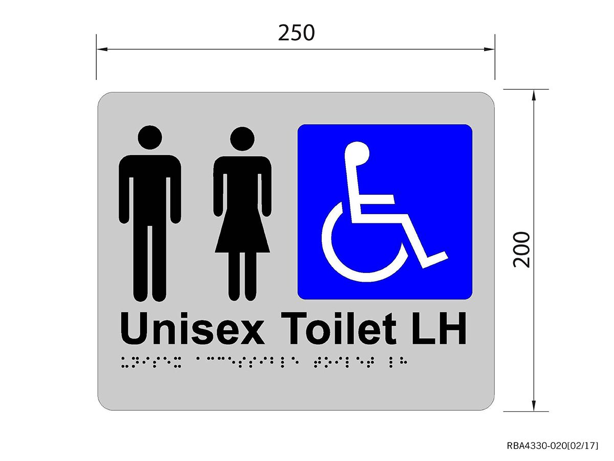 Reece Unisex Accessible Tactile Sign Left Hand Stainless Steel
