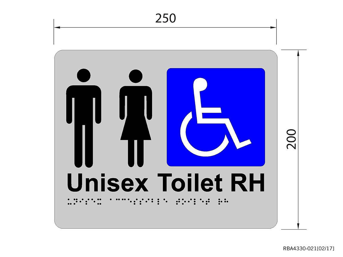 Reece Unisex Accessible Tactile Sign Right Hand Stainless Steel