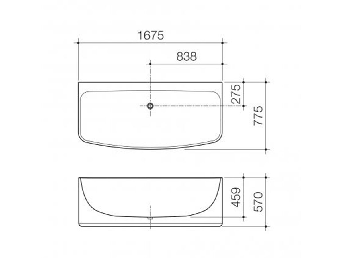 Reece Urbane Bath 1675mm Back To Wall Free Standing