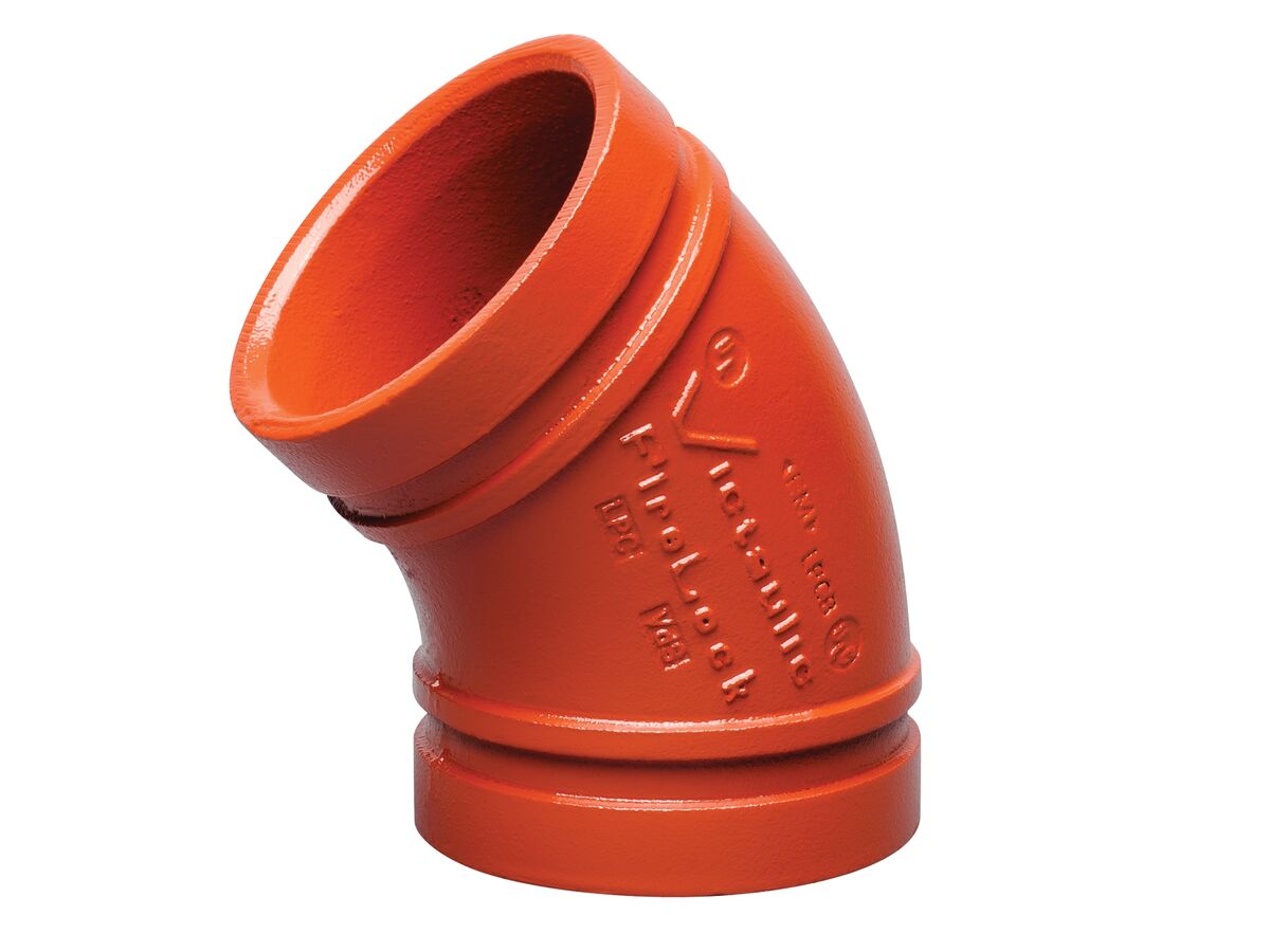 reece Victaulic Firelock S/003 Elbow 45 Degree Red Painted 100mm (114)