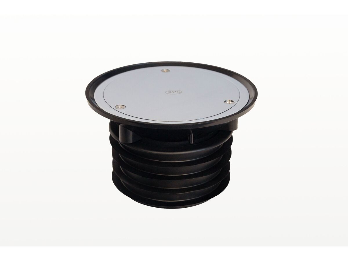reece Vinyl Floor Waste Round Flexifin Solid DWV Chrome 100mm
