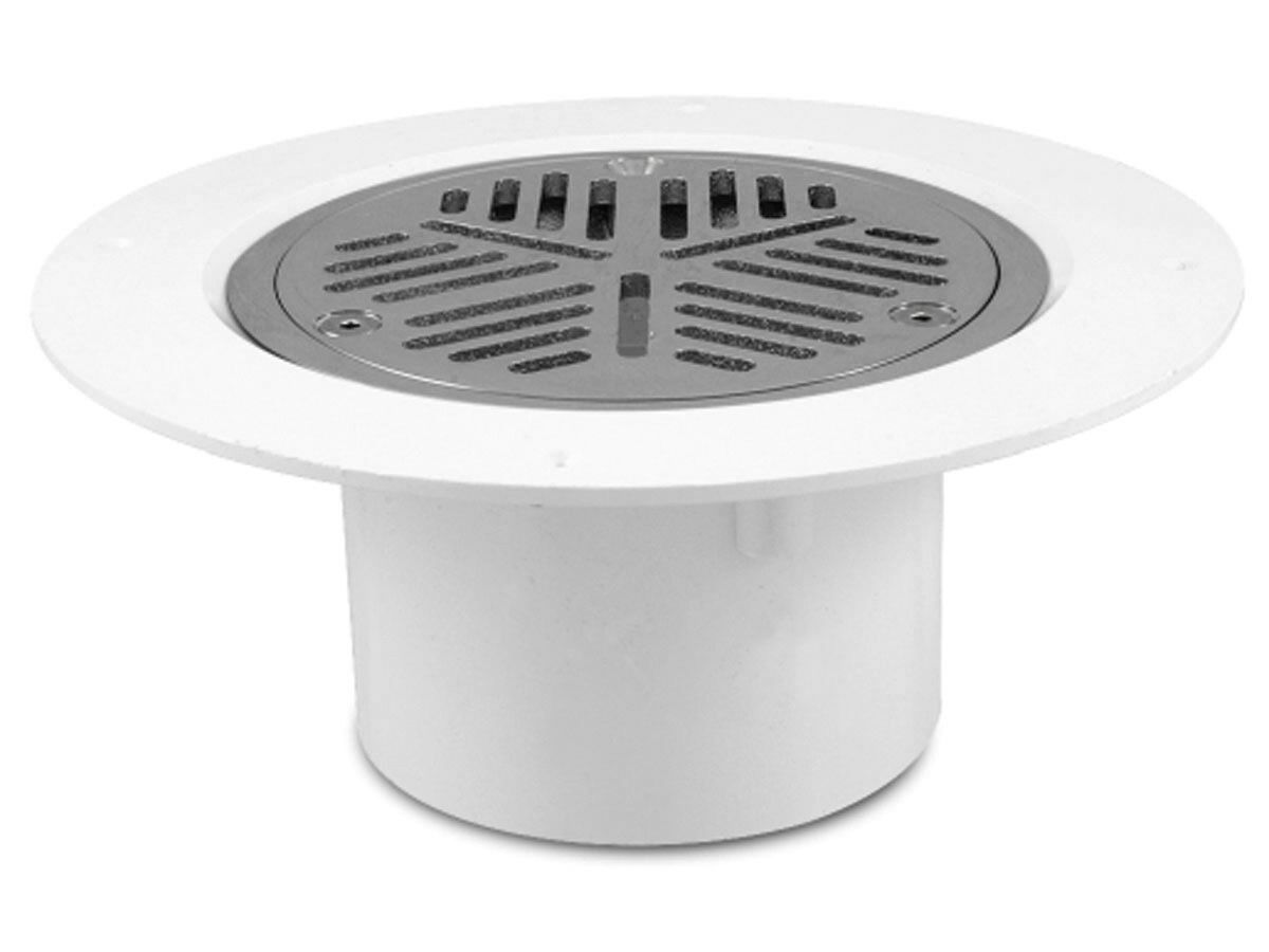 reece Vinyl Floor Waste Round Solvent Weld Flange Open Chrome 100mm