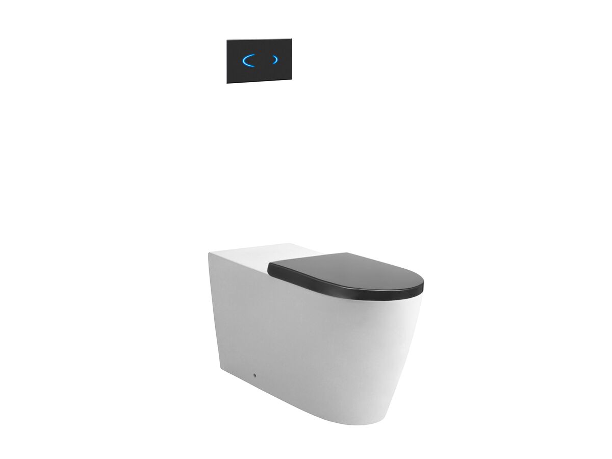 reece Wolfen 800 Back to Wall Rimless Pan with Inwall Cistern Sensor Button Double Flap Seat Grey (4 Star)