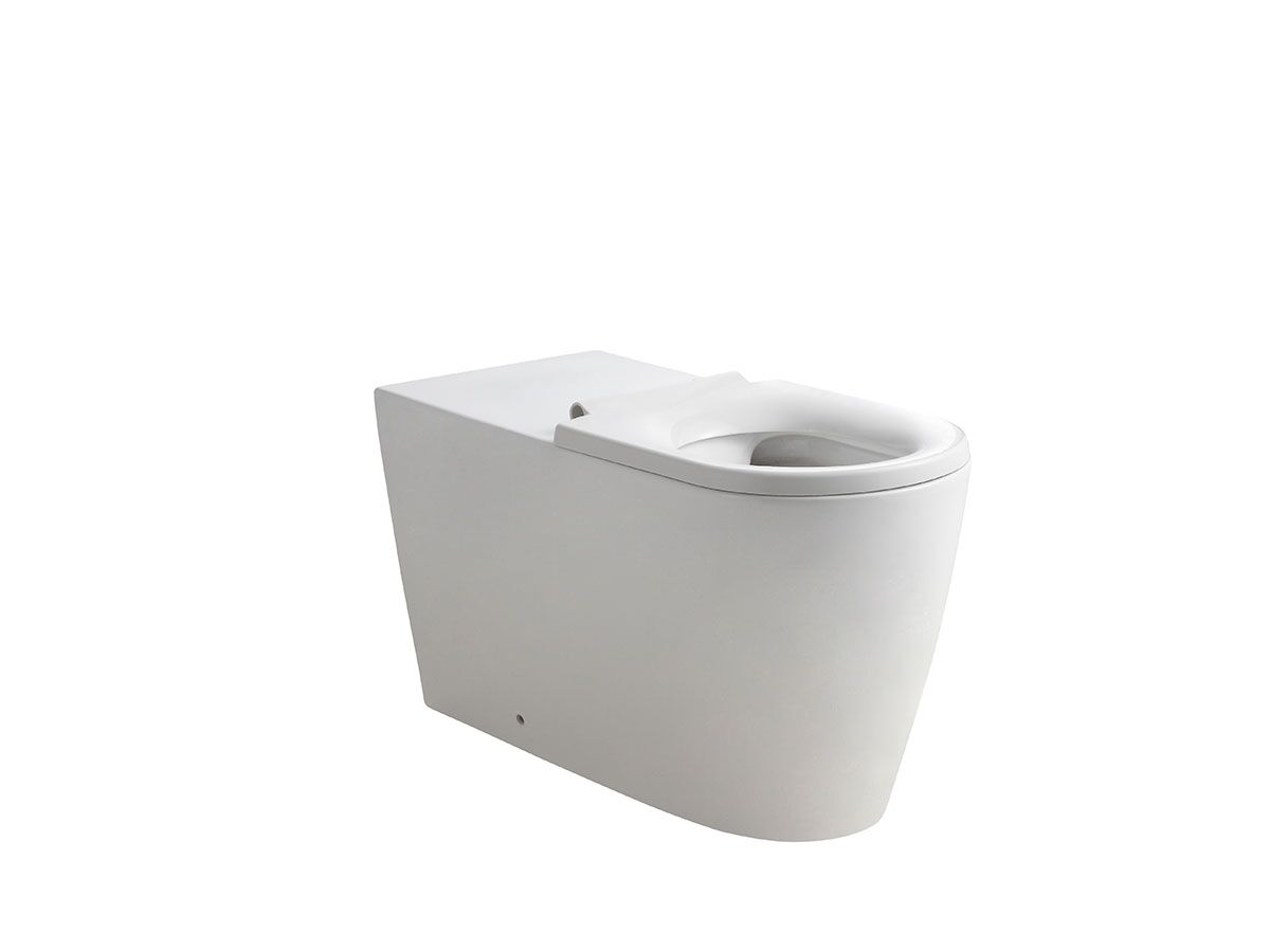 Reece Wolfen 800 Back To Wall Rimless Pan With Inwall Cistern Sensor Button Backrest Single Flap Seat White (4 Star)