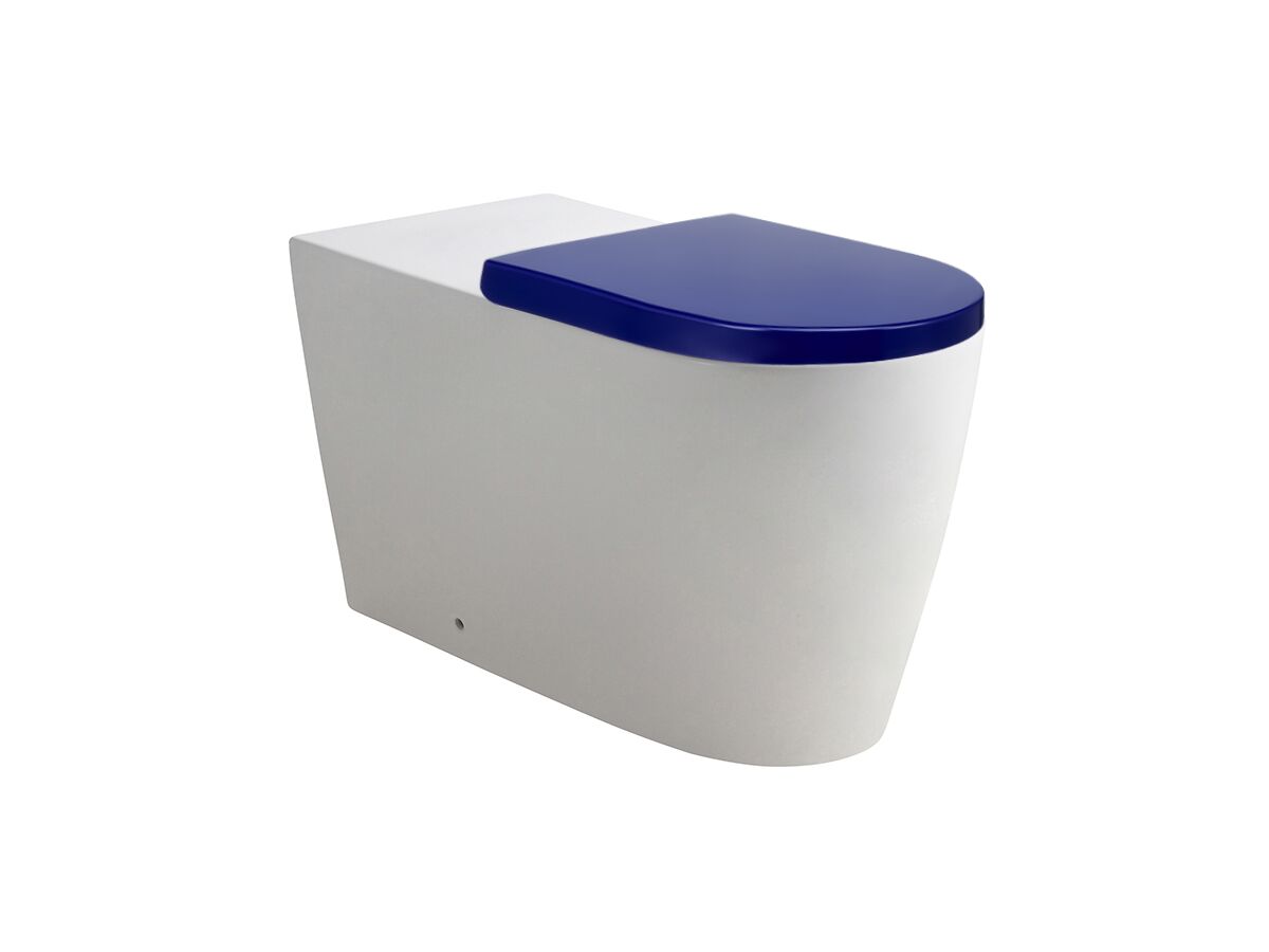 Reece Wolfen 800 Back To Wall Rimless Pan With Inwall Cistern Sensor Button Double Flap Seat Blue (4 Star)