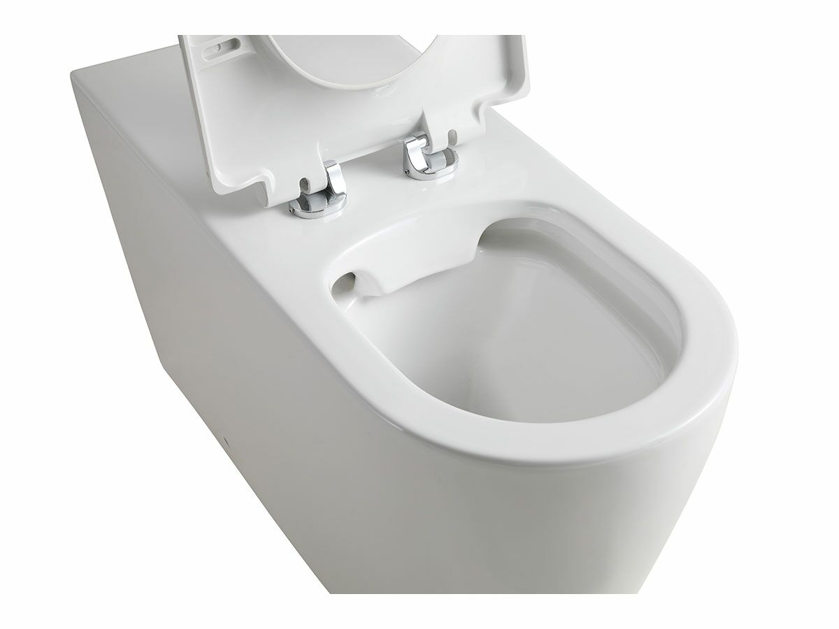 Reece Wolfen 800 Back To Wall Rimless Pan With Single Flap Seat White With Backrest (4 Star)