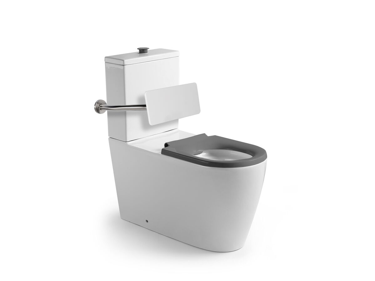 reece Wolfen 800 Close Coupled Back to Wall Rimless Toilet Suite with Single Flap Seat Grey with Backrest (4 Star)