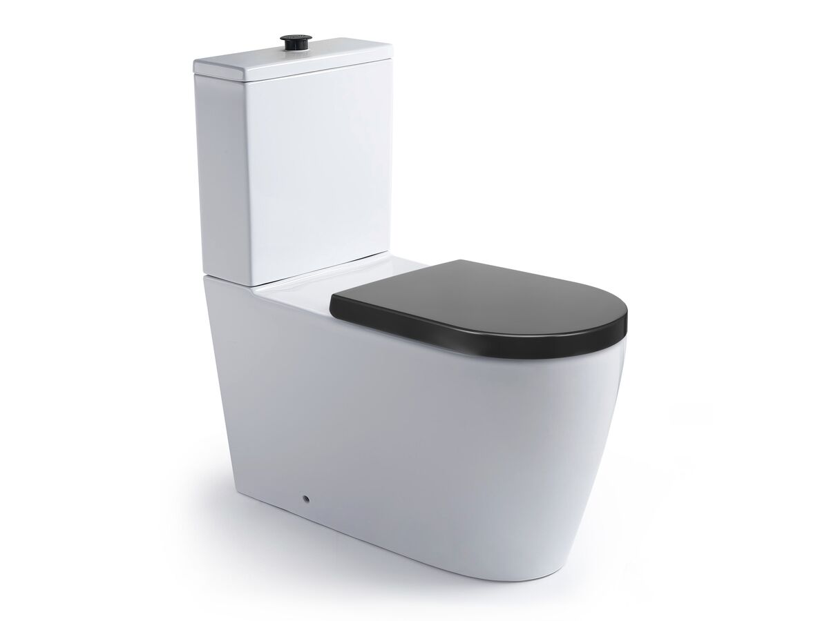 reece Wolfen 800 Close Coupled Back to Wall Rimless Toilet Suite with Double Flap Seat Grey (4 Star)