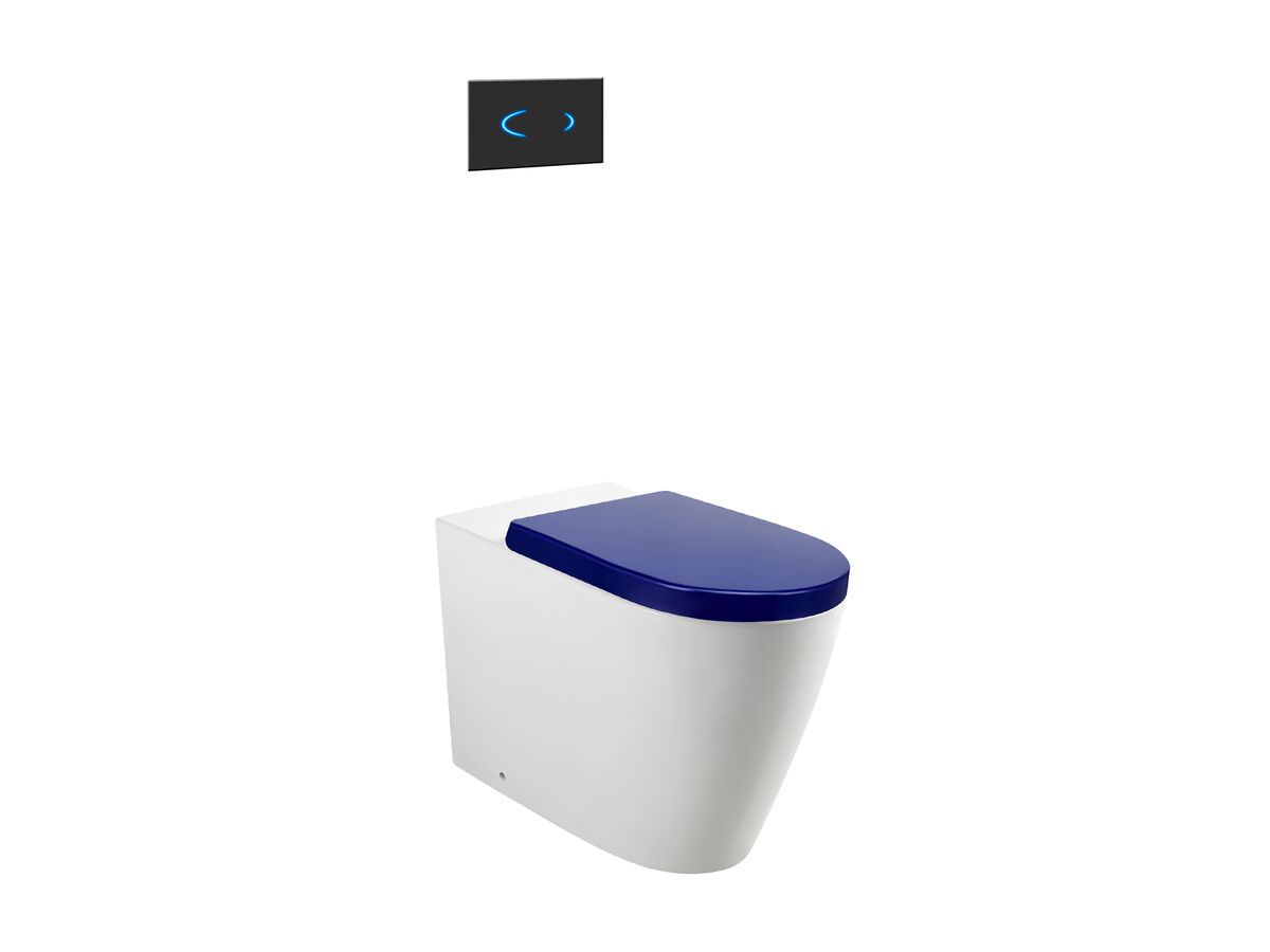 reece Wolfen Ambulant Back to Wall Rimless Pan with Inwall Cistern Sensor Button Double Flap Seat Blue (4 Star) reece Wolfen Ambulant Back to Wall Rimless Pan with Inwall Cistern Sensor Button Double Flap Seat Blue (4 Star)