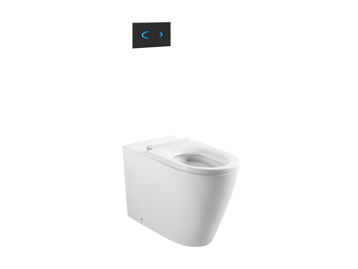 reece Wolfen Ambulant Back to Wall Rimless Pan with Inwall Cistern Sensor Button Single Flap Seat White (4 Star) reece Wolfen Ambulant Back to Wall Rimless Pan with Inwall Cistern Sensor Button Single Flap Seat White (4 Star)