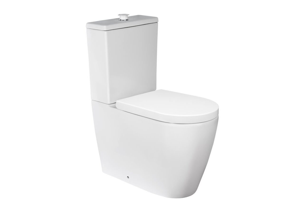 reece Wolfen Ambulant Close Coupled Back to Wall Rimless Toilet Suite Double Flap Seat White (4 Star)